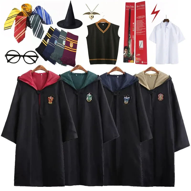 Kids Adult Potter Costume Granger Party Clothes Cloak Hermione School Uniform Women Men Children Halloween Carvinal Cos Costume