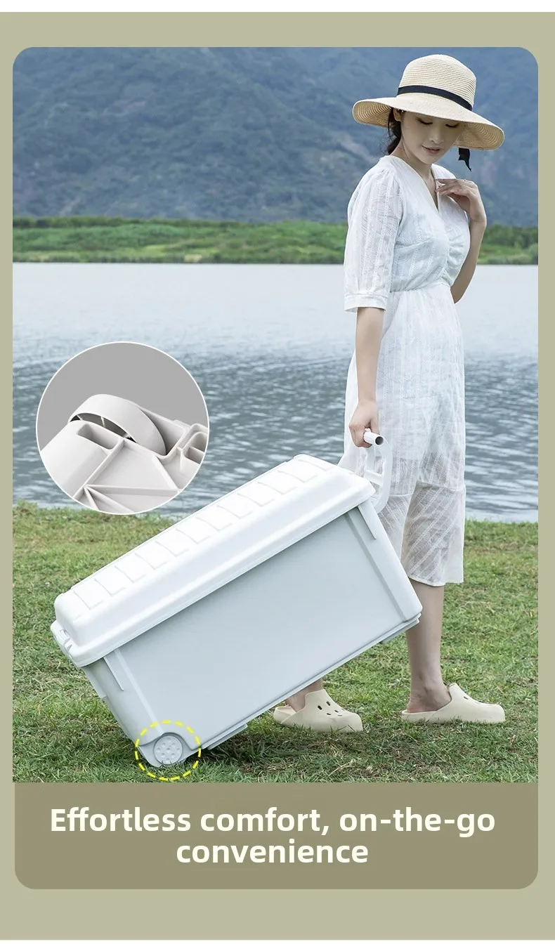 Large Plastic Camping Storage Box, Household & Car Trunk Organizer Container with Large Capacity for Outdoor Camping