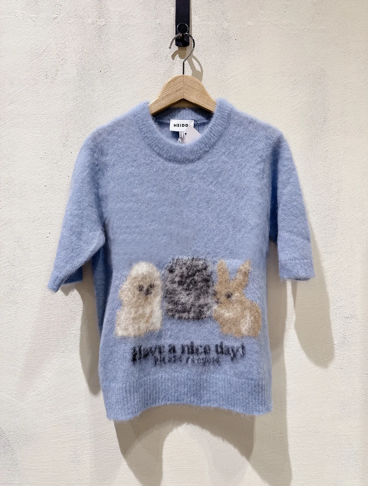 

HEIDD GAN2025 Summer Retro Hand-Painted Print ort-Sve Knitted Top Women's Loose Fit round Ne Pullover Animal Pattern