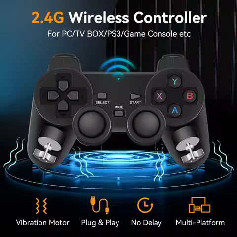 2.4G Wireless Controller Support for PS3/Video Game Console/PC/Game HDD/Phone/Smart TV BOX/Laptop 10M Gamepad with 360&deg; Joystick