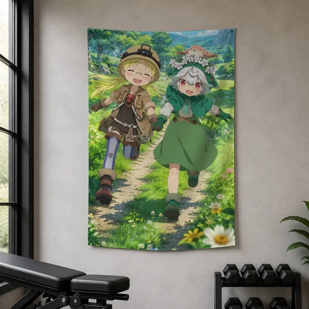 M-Made in Abyss  Decorative Hanging Flag with Grommets for Garage Bedroom Dorm Wall Decor