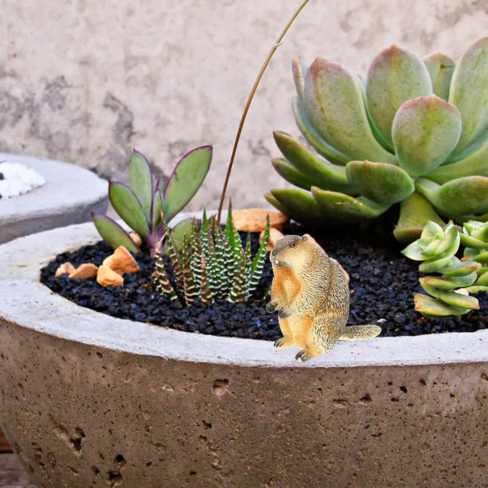 

3Pcs Groundhog Statue Miniature Small Animal Simulation Desktop Decoration Garden Office Desk Ornament Groundhog Statue