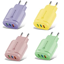 USB Charger Quick charge 2A 3 Ports Mobile Phone Chargers Fast Charging For iPhone Samsung Xiaomi Huawei Tablet Wall Adapter