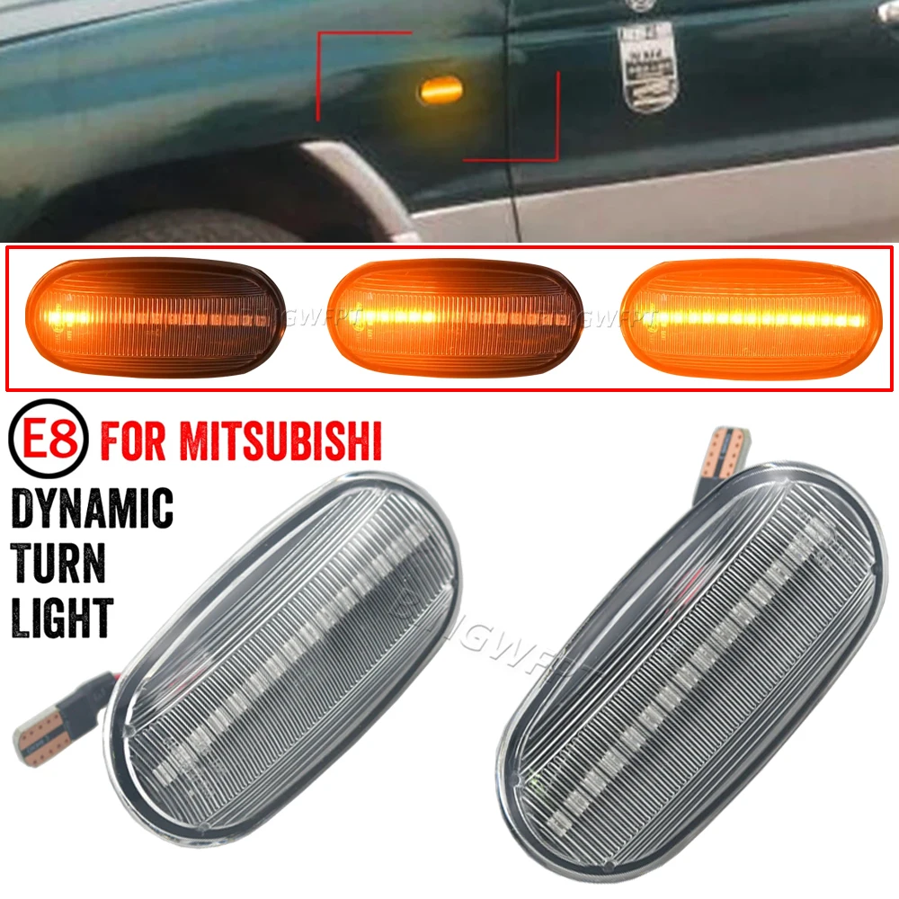 Dynamic Side Marker Turn Signal Lamp For Mitsubishi Pajero Mirage Legnum Galant 1998-2005 Sequential Blinker Indicator Lights