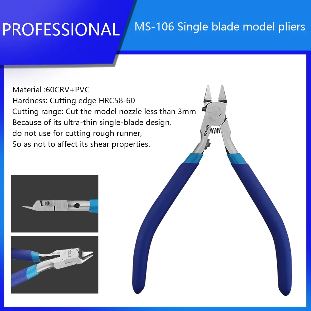 5-inch Pliers Model Nipper with Ultra-thin Single-edge and Blade Case Plastic Model Tools Repairing Plastic Model