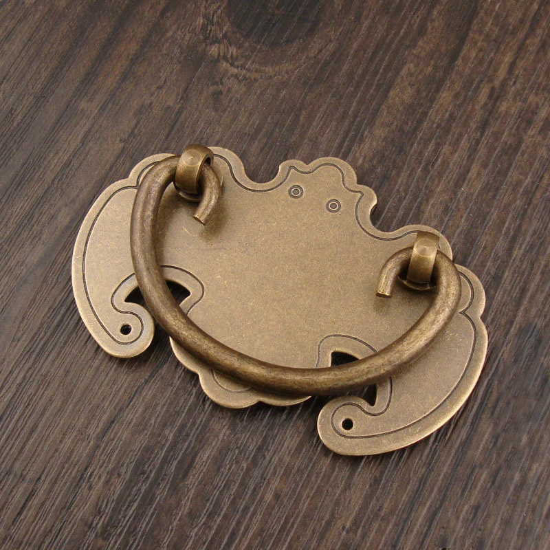 1pc Vintage Chinese Medicine Furniture Handles Retro Drawer Pulls Copper Cabinet Wardrobe Door knobs Bookcase Brass Handle