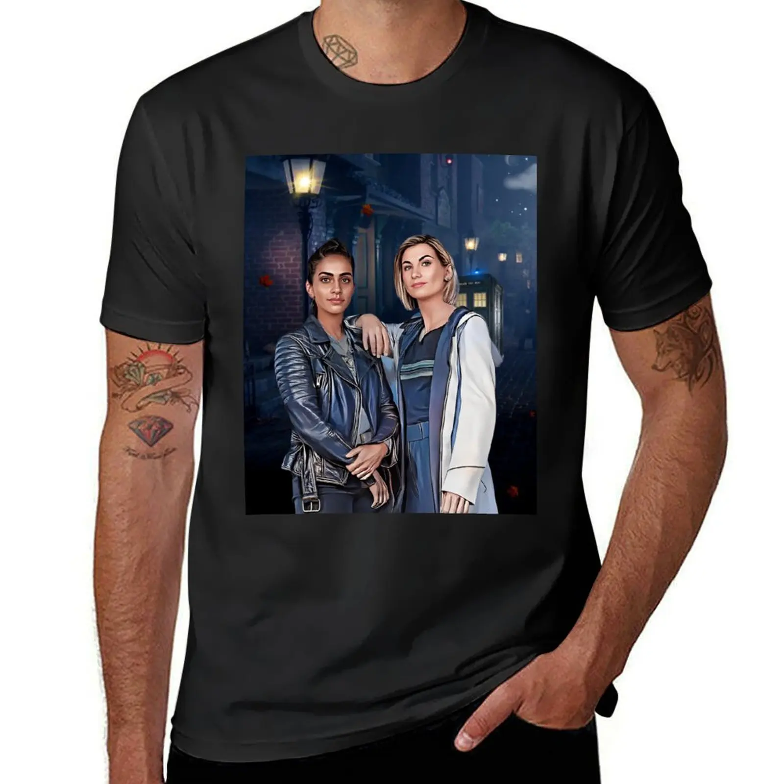 Two girlfriends roaming T-Shirt blanks cute clothes Short sleeve tee men t shirt