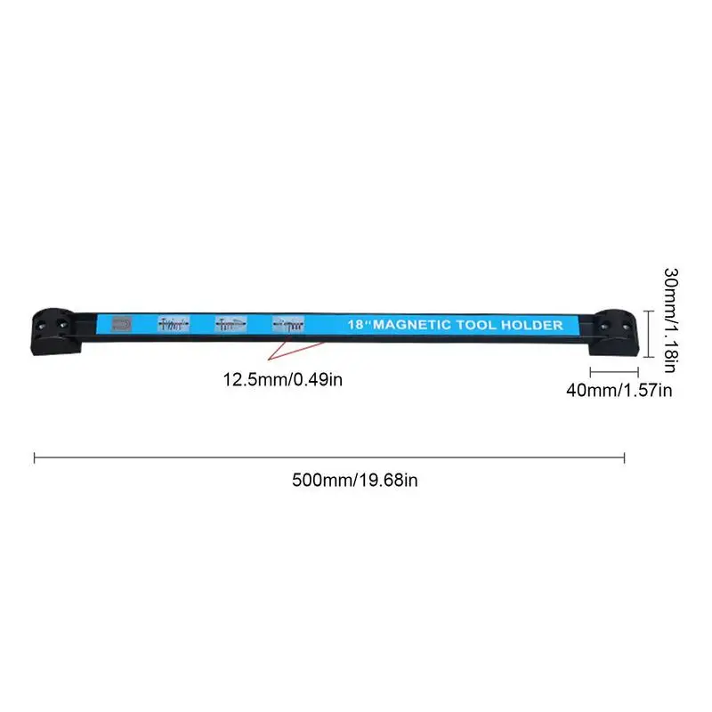 Imagem -06 - Suporte de Ferramenta Magnética Resistente Ímã Barra de Ferramentas Tira Rack Chave Organizador Fixado na Parede Ferramenta de Armazenamento Barra Tira Rack Espaço-economia