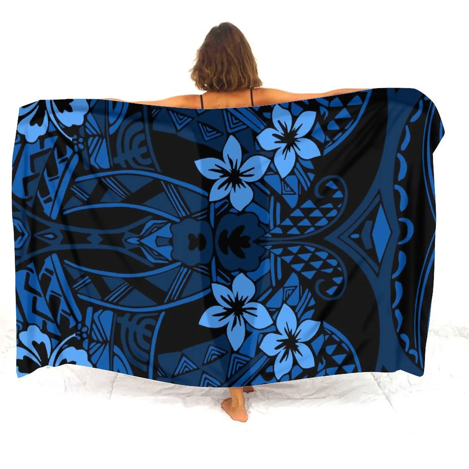 ハワイアンビーチバケーション女性のサロンビキニジャケット防風性と日焼け防止コートサロンスモックスカートポリネシアンパターンプリント