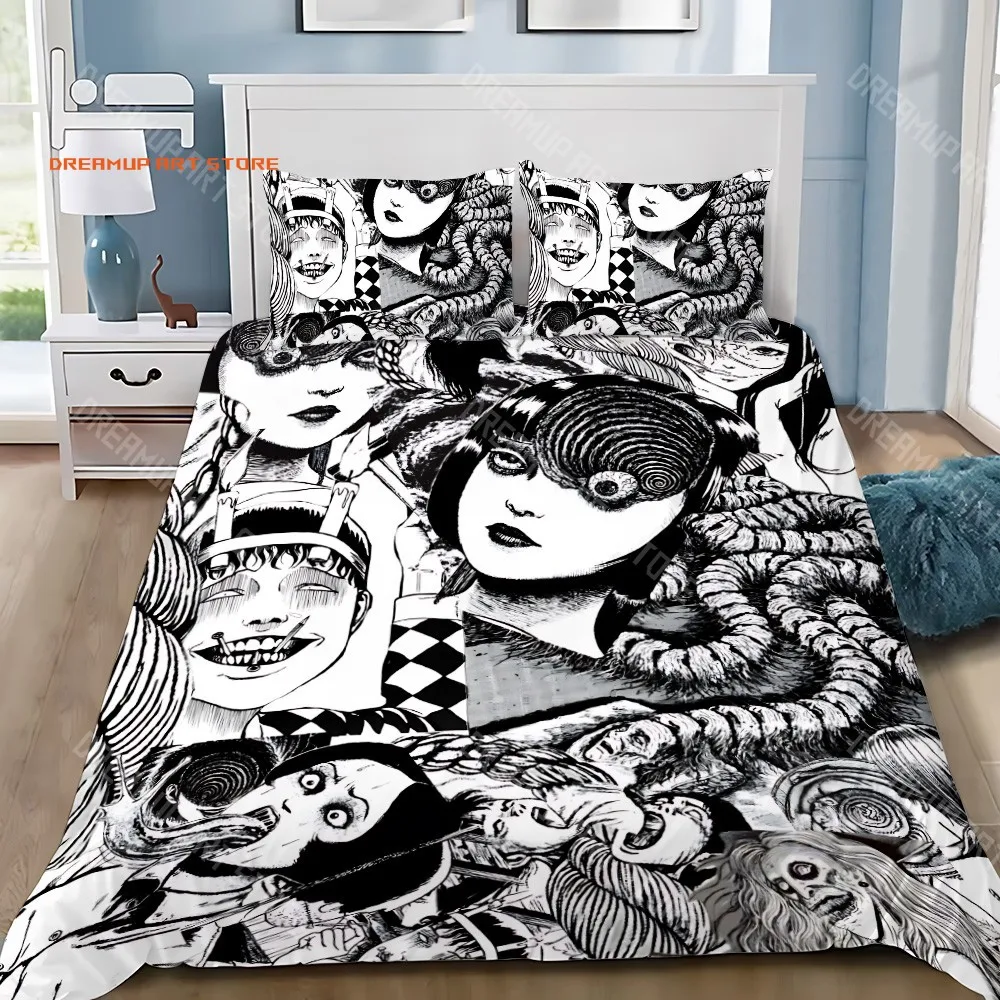 2026 Thriller Manga Duvet Pillowcase Bedding Set Boy Junji Ito Tomie Girl Bedroom Decoration Children Gift Single Double Large S