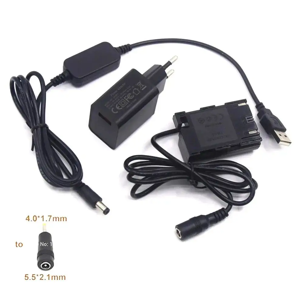 Qc Charger 3.0 Usb Dc Cable Dr-E6 Lp-E6 Lp-E6n Dummy Battery For Canon Eos 6d 7d 5d Mark Ii Iii Iv 5d3 5dsr 60d 70d 5d2 Camera