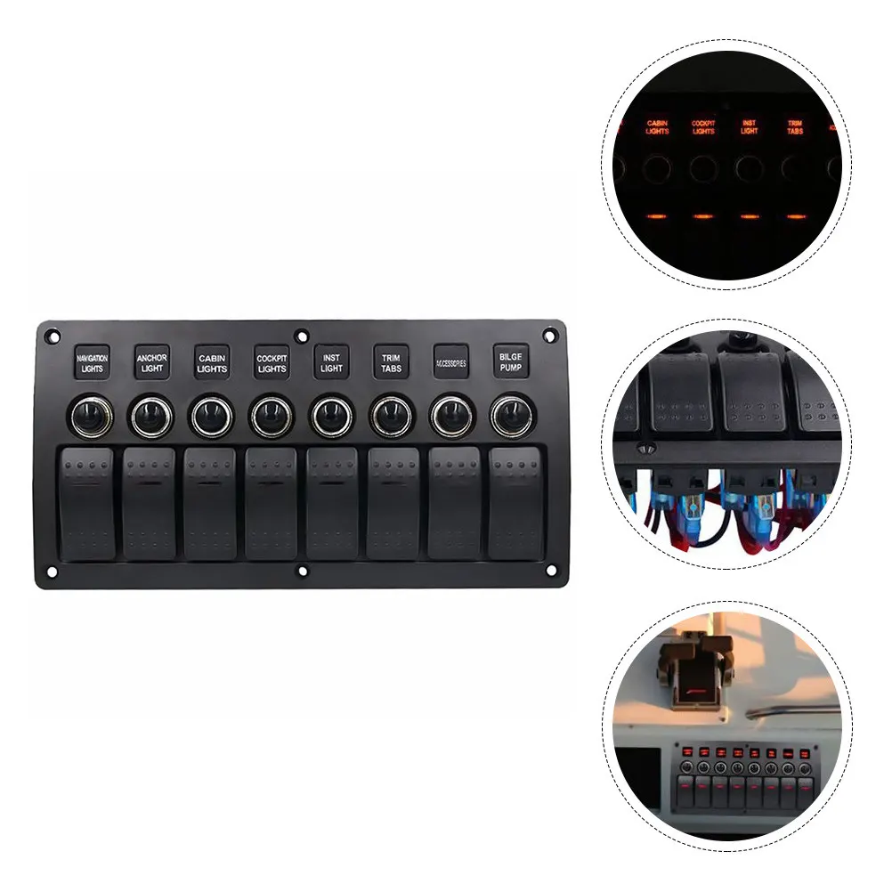 

Комбинированная панель управления для судов: 8-позиционный переключатель для фар, противотуманных фар и питания мобильных устройств