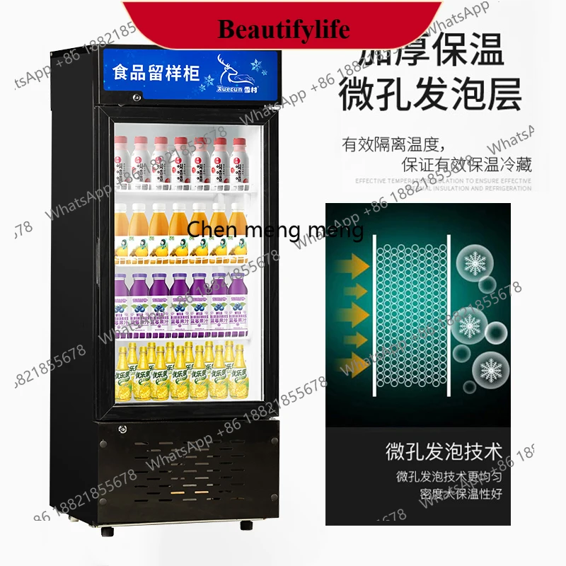 E132 Food Sample Keeping Cabinet Vertical Beverage Refrigerated Display Cabinet Single Door Refrigerator Mini