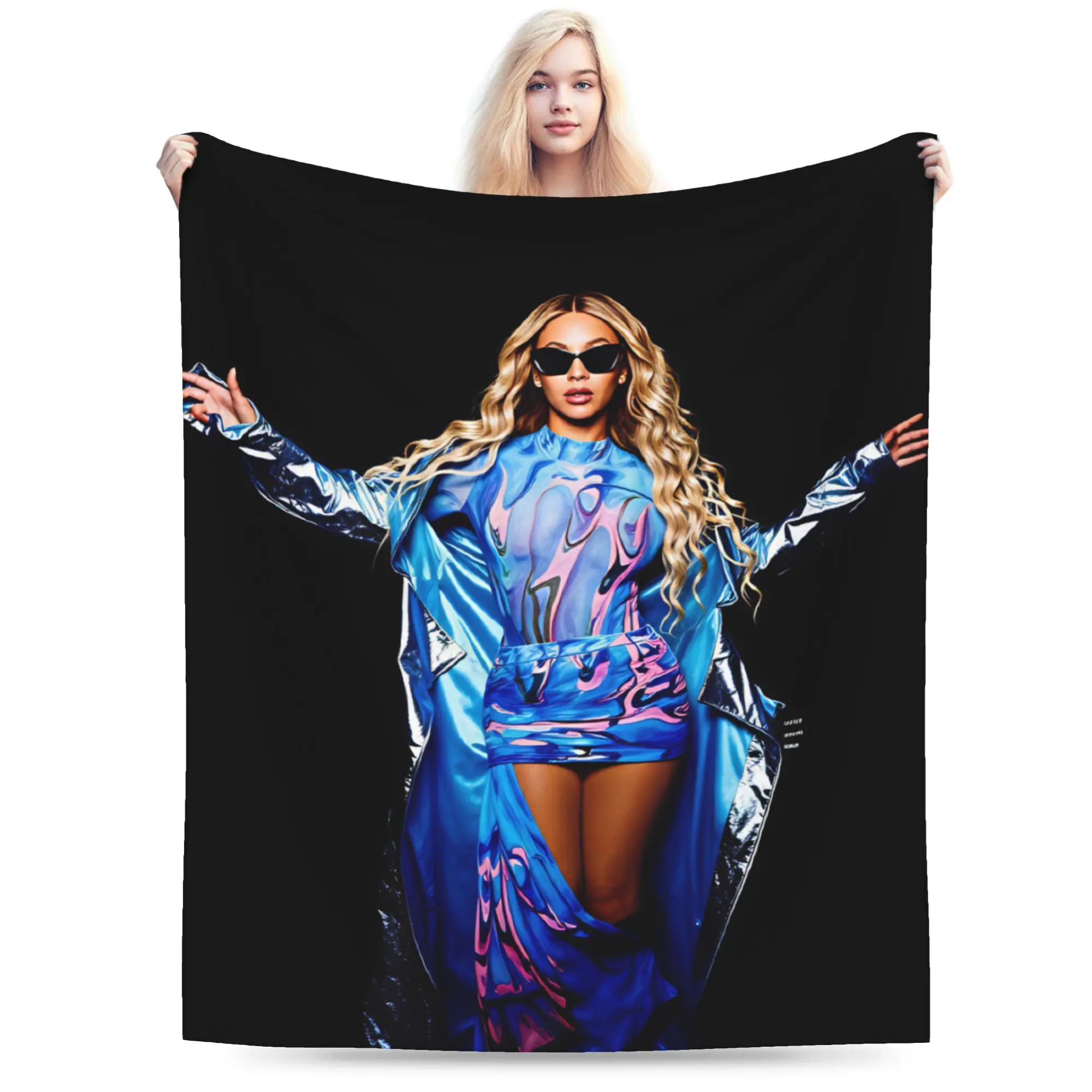 Pop Music Beyonce  Blanket  Soft Warm Fluffy Plush Throw Blanket For Boy Girl Couch Chair Sofa Bed Flannel Bedspread Bed Cover