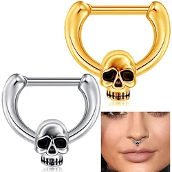 Skull Septum Nose Rings Stainless Steel Nose Piercing Ear Cartilage Body Piercing For Wamen Men