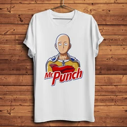 Anime Saitama Hero Funny one punch man anime T Shirt Men Homme Daily Short Sleeve Casual TShirt Unisex streetwear Tee