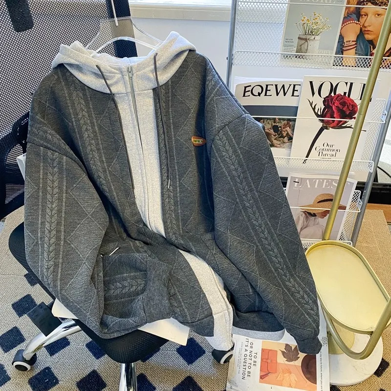 

plus Size Autumn Winter Fce Lined Hoodie Women's oulder Fit Patchwork Sweatirt Warm Youthful Sle Long Sve V-Ne