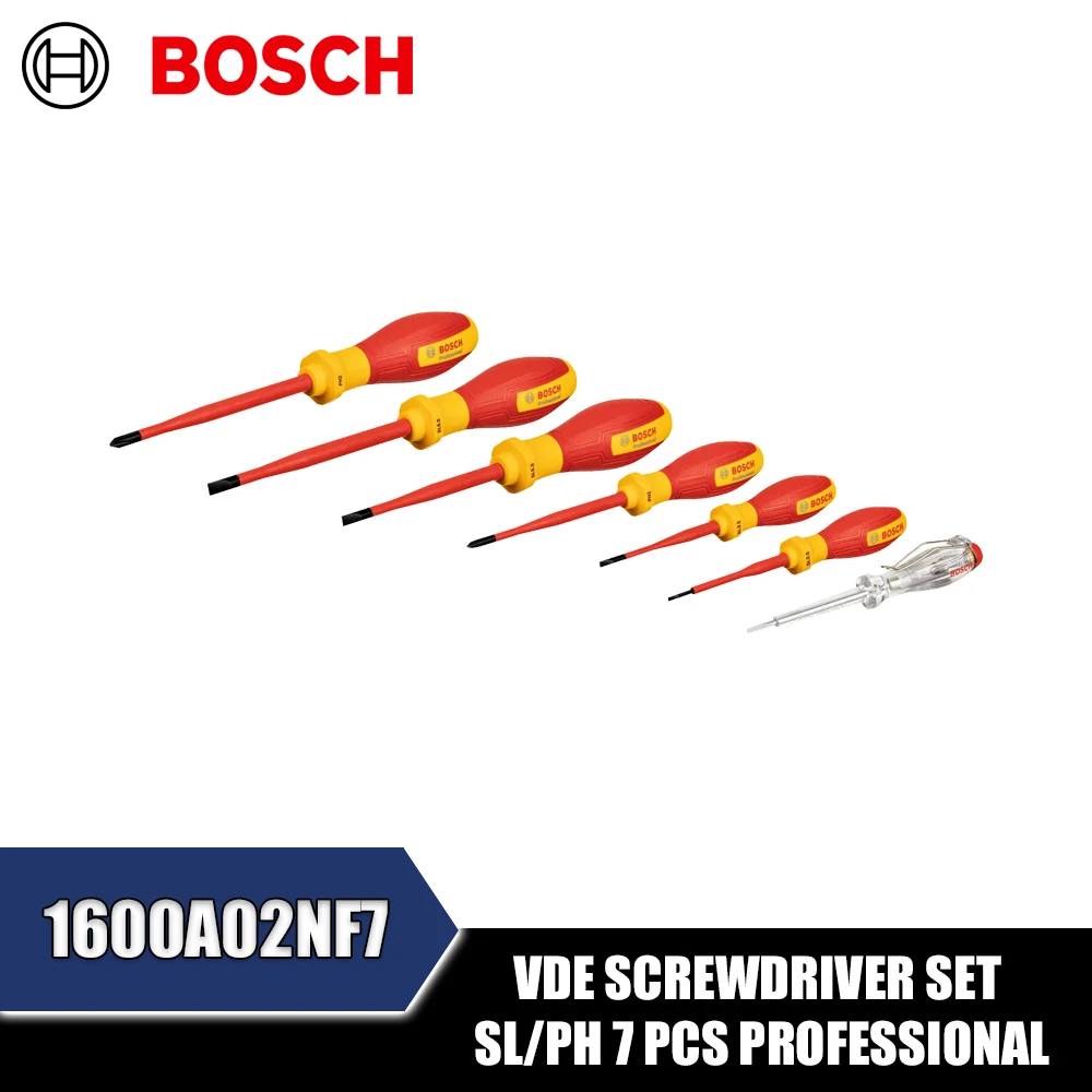 BOSCH 1600A02NF7 VDE Screwdriver Set SL/PH 7 Pcs Professional Hand Tools