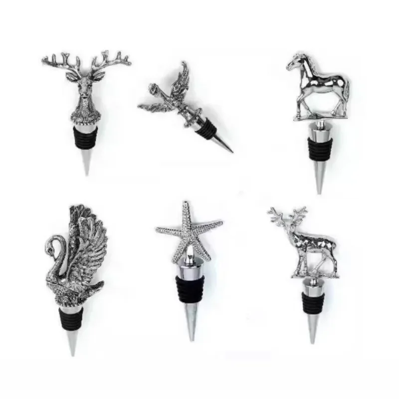 Animals Design Wine Stoppers Zinc Alloy Silicone Beverage Bottle Stopper Horse/Dog/Squirrel Decor Bar Tool Gifts