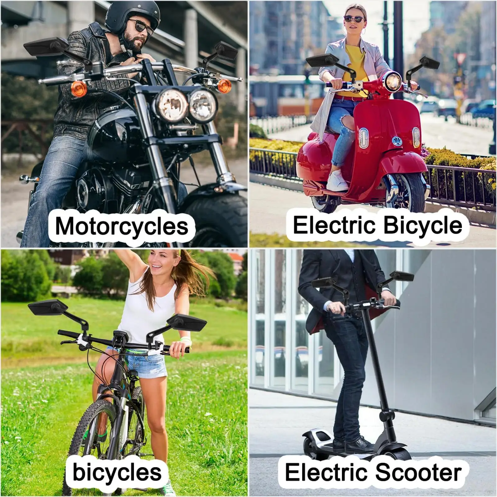 مرآة الرؤية الخلفية للدراجة من دومين بزاوية واسعة لركوب الدراجات 360 درجة ° تدوير الطريق دراجة المقود مرايا الرؤية الخلفية اكسسوارات الدراجة #6