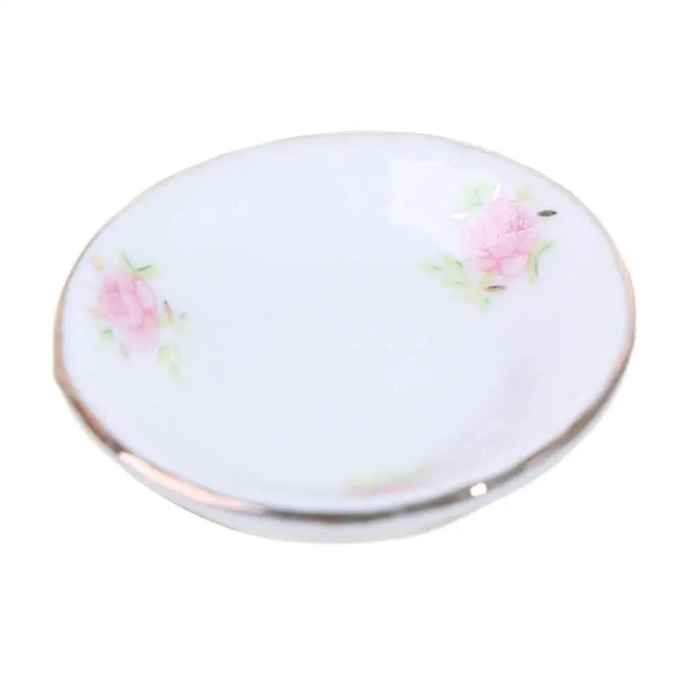 

1/12 весы кукольный домик для ванной комнаты фарфор микро сцена роза цветочный керамический кукольный домик мебель винтажный стиль аксессуар для ванной комнаты