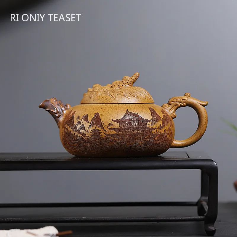 

330ml Chinese Yixing Purple Clay Teapot Large Capacity Handmade Dragon Shape Zisha Tea Pot Beauty Tea Infuser Kettle Tea Set