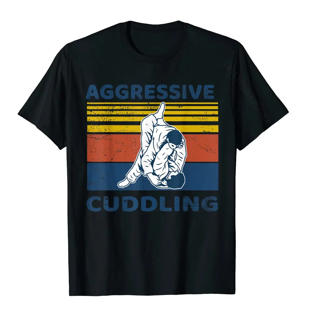 Jiu Jitsu Shirts Aggressive Cuddling Vintage BJJ MMA Jujitsu T-Shirt Casual Tops & Tees Cotton Men Tshirts Casual Faddish