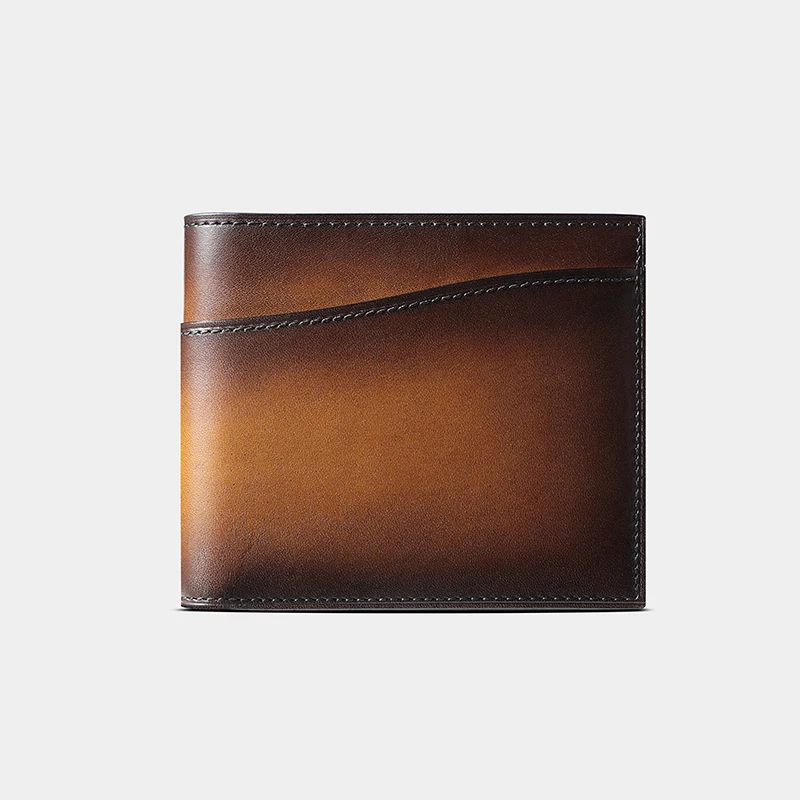 DIMY 2026 new men's wallet made of genuine cowhide high-end feel  small gold bag, short card bag, leather wallet