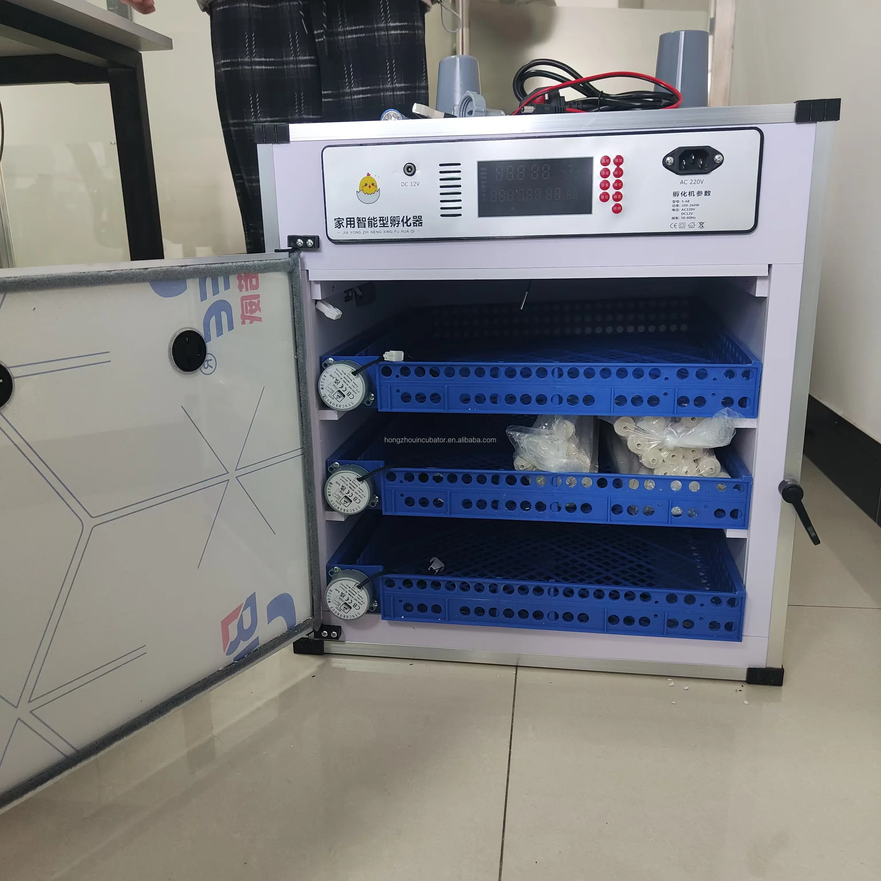 Hot Sale 204 Egg Incubator Fully Automatic Chicken Egg Incubators Hatching Egg Hatcher WIFI Dual Power