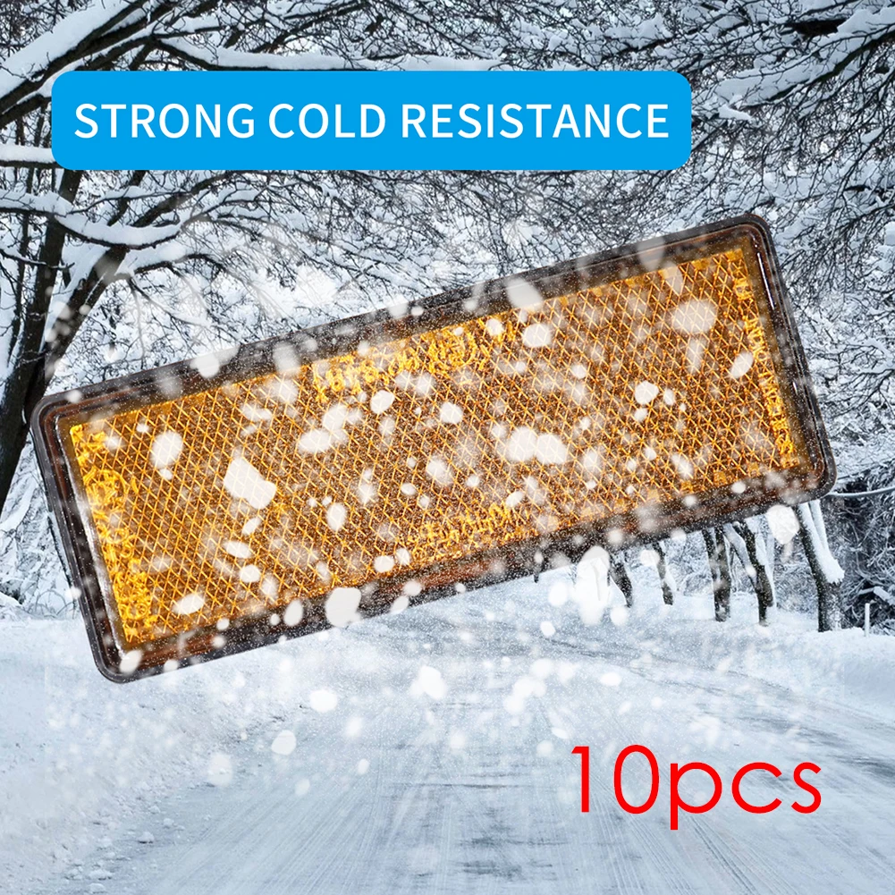 

10 шт. прямоугольные янтарно-оранжевые палочки на клейких отражателях для прицепа грузовика