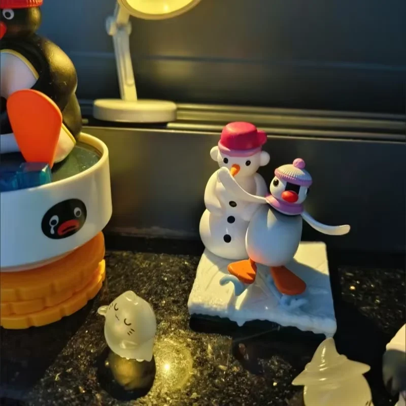 Anime Pingu Gashapon Blind Box Cute Figures Model Toys Surprise Mystery Boxses Kawaii Desktop Decoration Kid Birthday Gifts