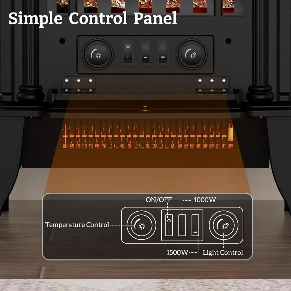 

Классический автономный камин с 3D реалистичным пламенем, регулируемый размер пламени и температура