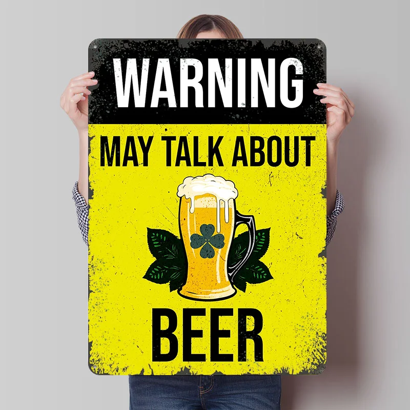 WARNING IRISH BEER Tin Plaque Poster Customized Wall Art Retro Vintage Metal Signs for Man Cave Modern Home Decoration Luxury