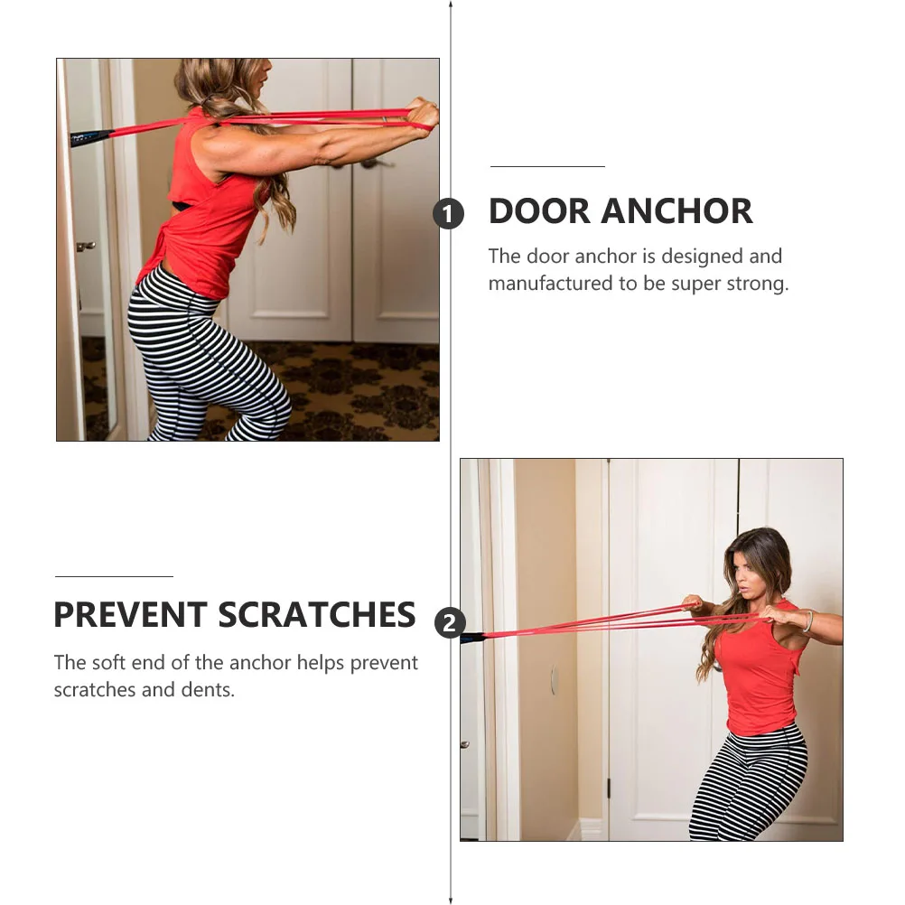 

3pcs Professional Door Anchor for Resistance Bands Fitness Straps Workout Strong PVC Webbing Heavy Duty Prevent Scratches Dents