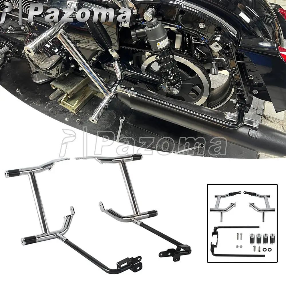 Rear Highway Saddlebag Crash Bar Motorcycle Saddle Bag Rails Bumper For Harley Road King FLHR FLHRC FLHRXS FLHP Freewheeler FLRT