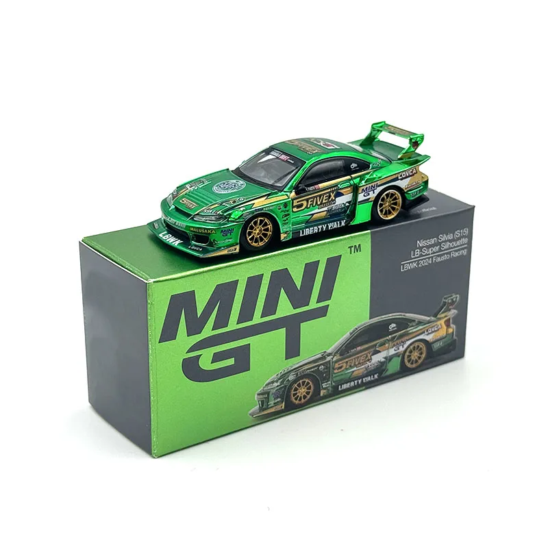 

MINIGT In Stock 858 1:64 LBWK Silvia S15 Super Silhouette Diecast Diorama Model Collection Miniature Toys