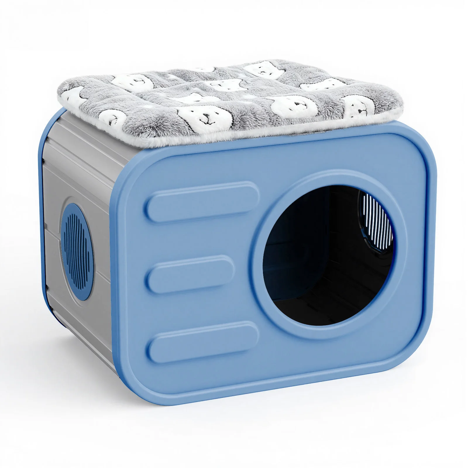 

Милый домик для кошек в форме фотоаппарата из полимерной смолы, штабелируемый водонепроницаемый укрытие для питомцев с вентиляцией для мелких животных