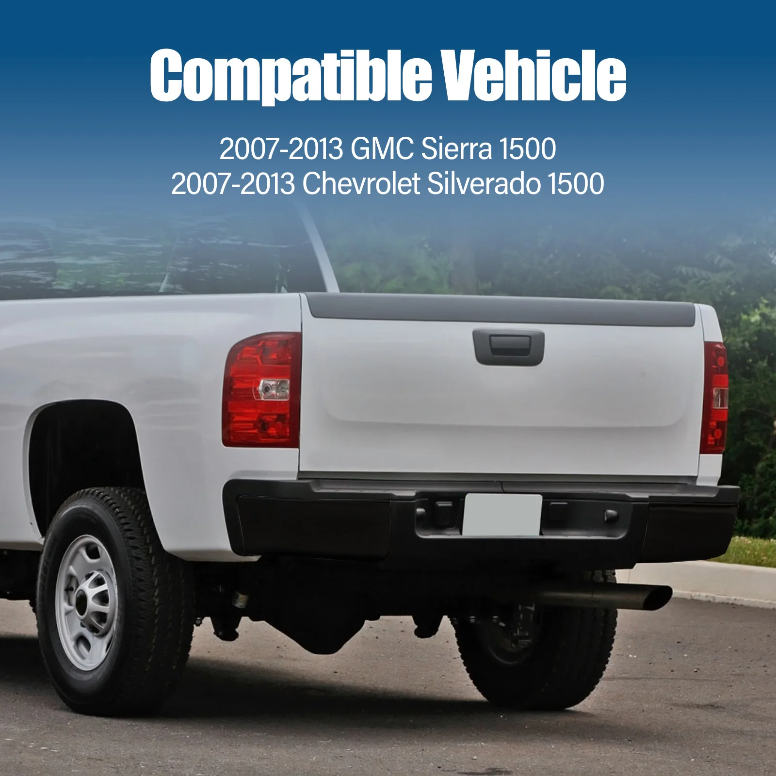 Black Rear Step Bumper Assembly for 2007-2013 Silverado 1500