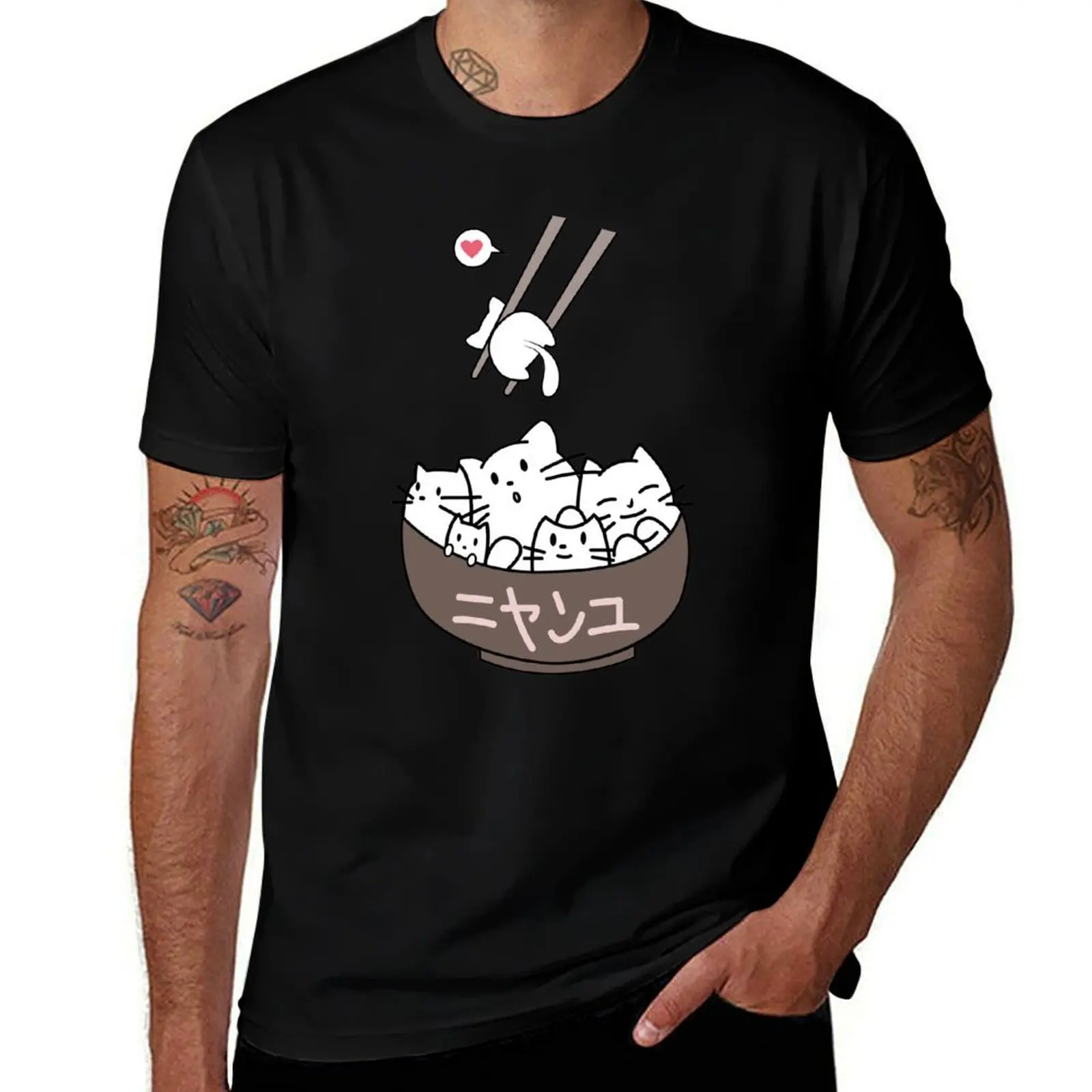 

funny t shirt cat 100% cotton cotton anime brand shirts men T-Shirt t shirts soup luxury t ramen oversize