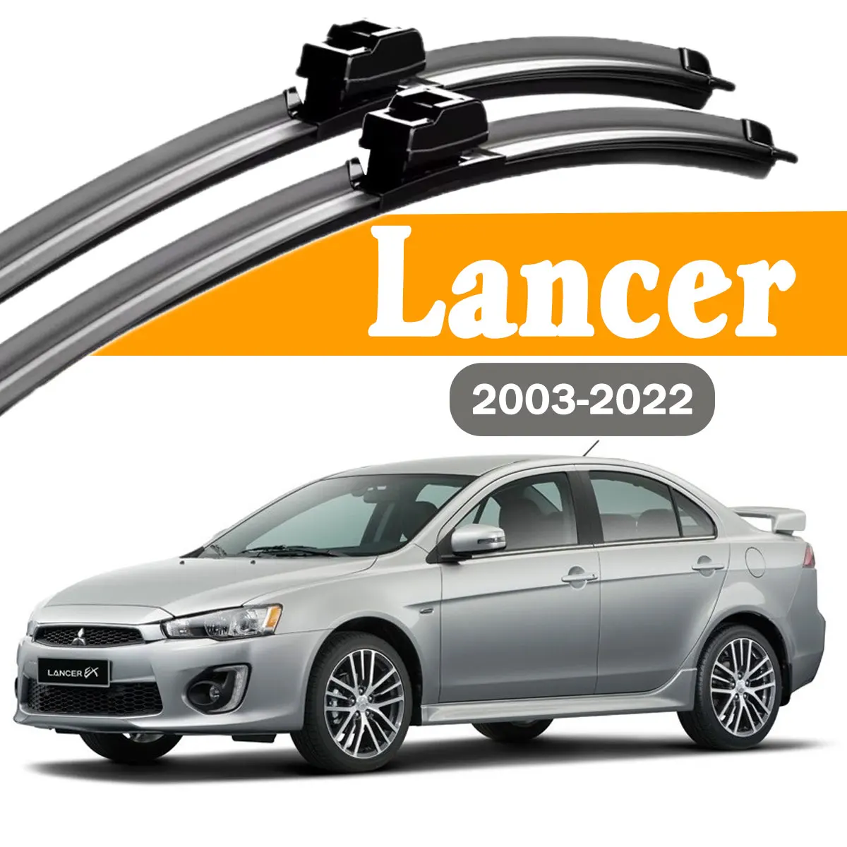2 Stück Auto-Frontscheibenwischerblätter für Mitsubishi 	 Lancer 2003-2022 Windschutzscheiben-Regenbürsten Zubehör