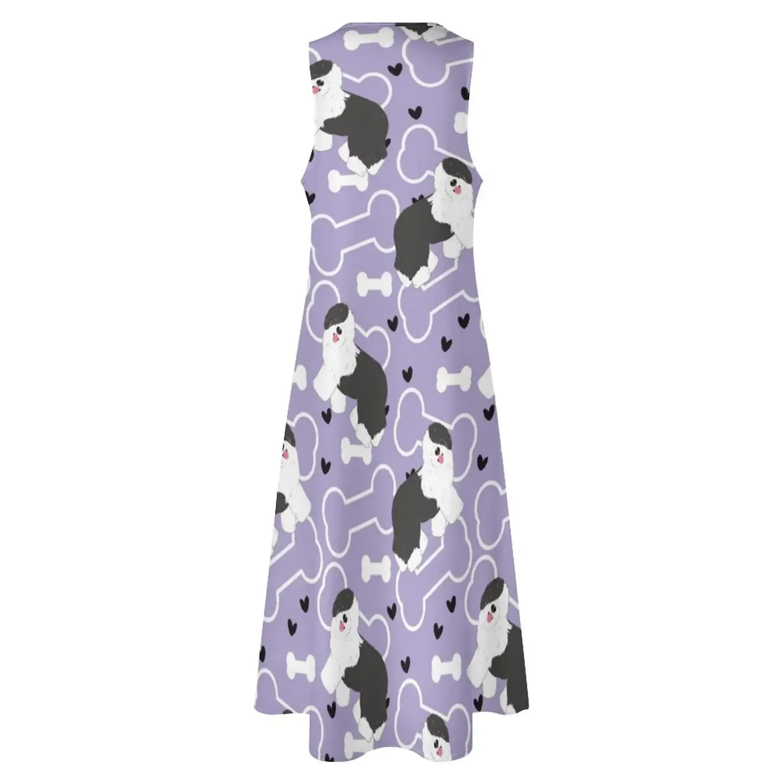 Cute Black and White Old English Sheepdog Long Dress elegant dresses plus sizes luxury dress Prom gown Elegant gown Dress