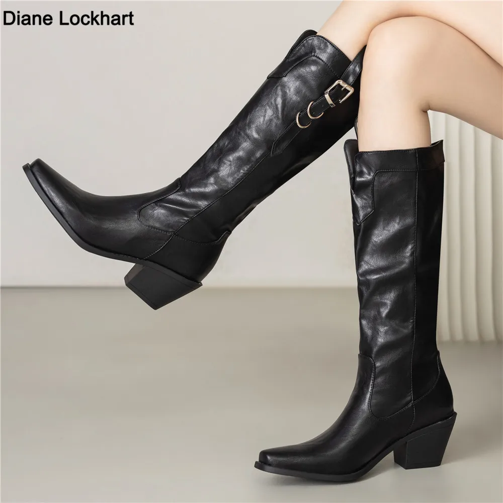 

Pointed Toe Western Cowgirl Chelsea Ankle Boots Shoes Women Cossacks Cowboy Boats Wedges Femal Botas Mujer Size35-46 Black Brown