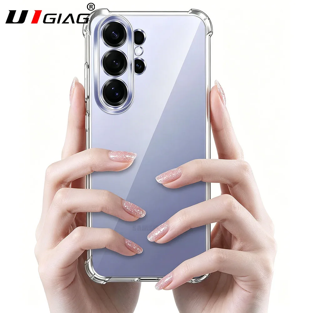 Transparent Soft Case For Samsung Galaxy S26Ultra S26 S25 Edge S24 S23 S21 FE S22 Ultra Plus S26+ Shockproof Ultra Thin Cover