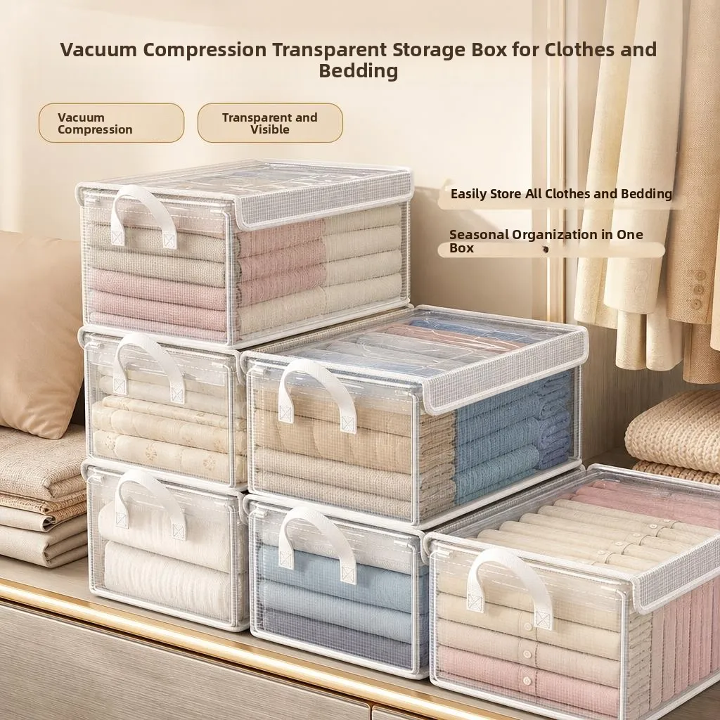 

Thickened Transparent Vacuum Compression Storage Box for Clothes And down Jackets Organizing Bag Nordic Style Chi...