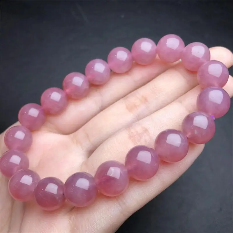 10.5MM Natural Purple Rose Quartz Bracelet Charms Handmade Fortune Energy Bangle Mineral Woman Amulet Jewelry Gift 1PCS