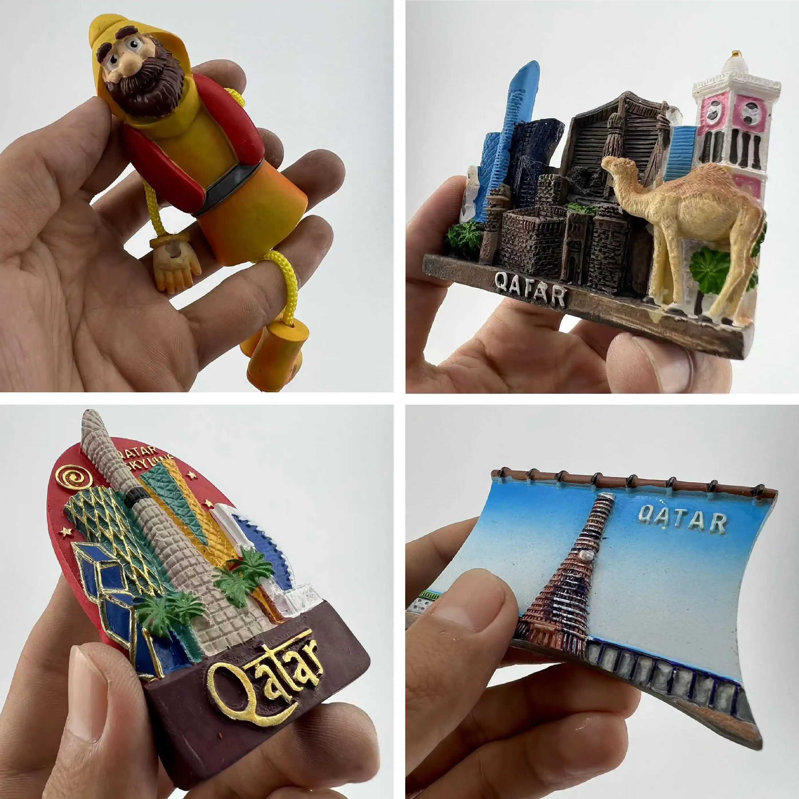 Qatar Refrigerator Stickers Travel Souvenirs Three-dimensional Decorative Artifact Resin Hand-painted Magnet Birthday Gift