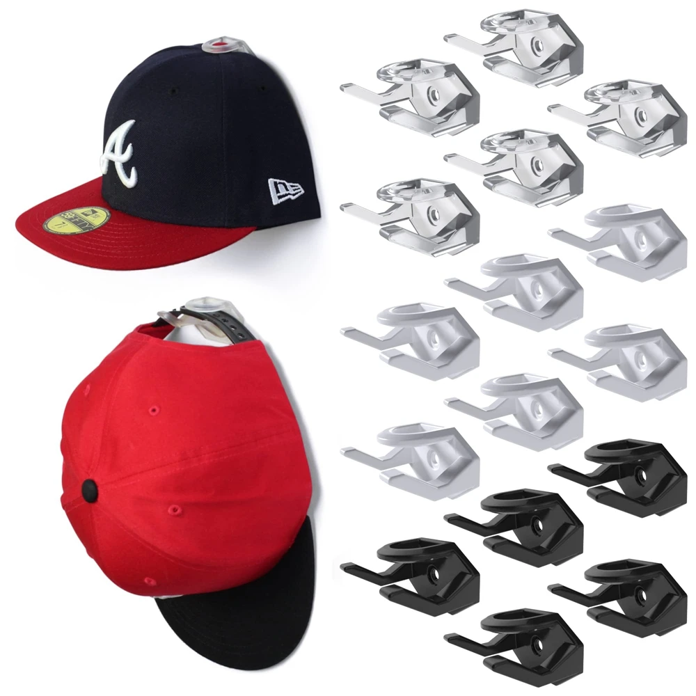 5/8pcs Adhesive Hat Hook Racks for Baseball Caps Minimalist Baseball Cap Hook Rack Holder Wall Mount Bedroom