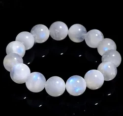 Natural Blue Light Moonstone Beads Bracelet Round Beads Moonstone Bracelet Women Men 7mm 8mm 9mm 10mm 11mm 12mm 13mm 14mm AAAAA