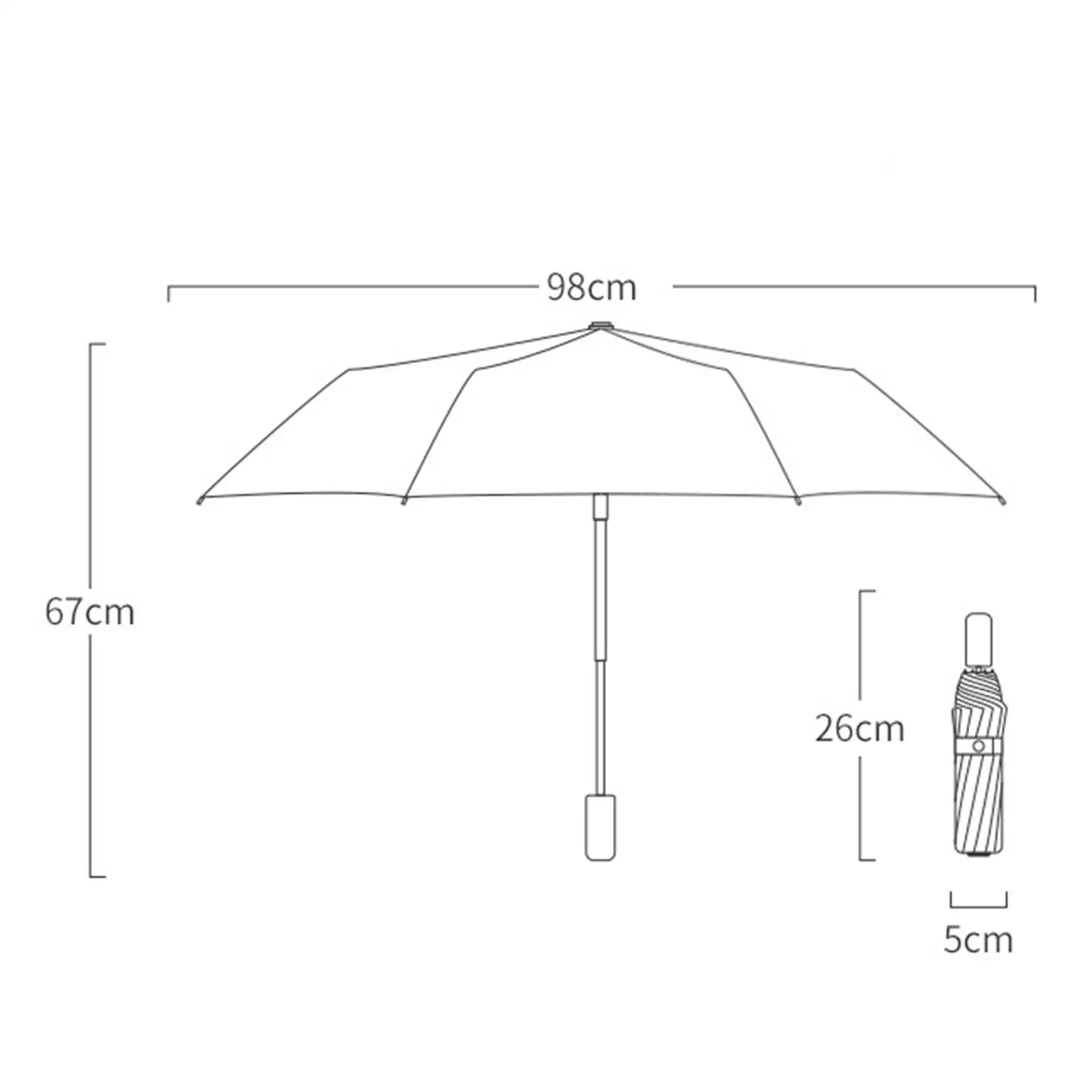 Folding Umbrella Cute Water Resistant Manual Open Compact Sun Rain Umbrella