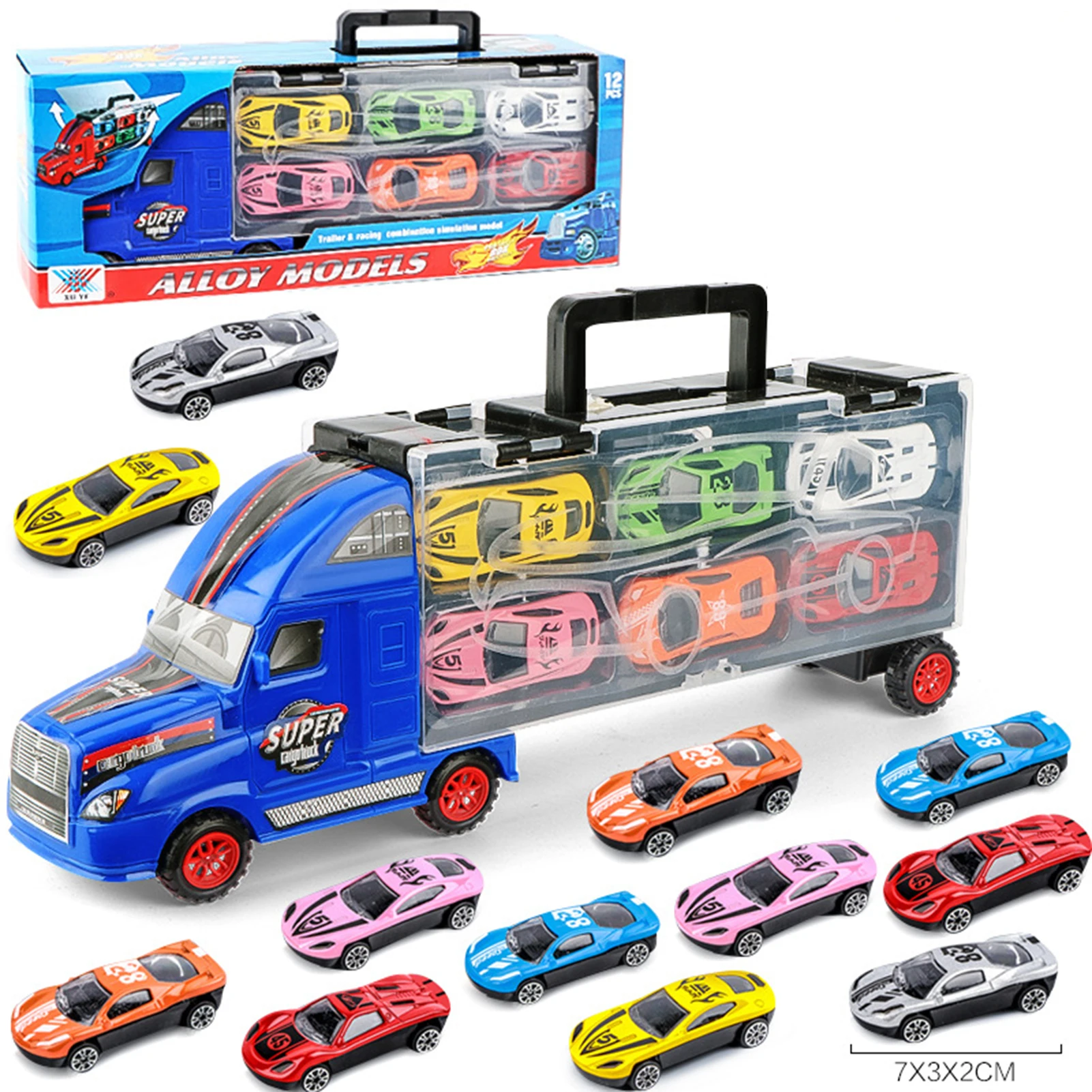 

Transport Car with Ejection Race Track Multi-track Deformation Ejection Large Truck Car Toy for Kids Birthday Children's Day